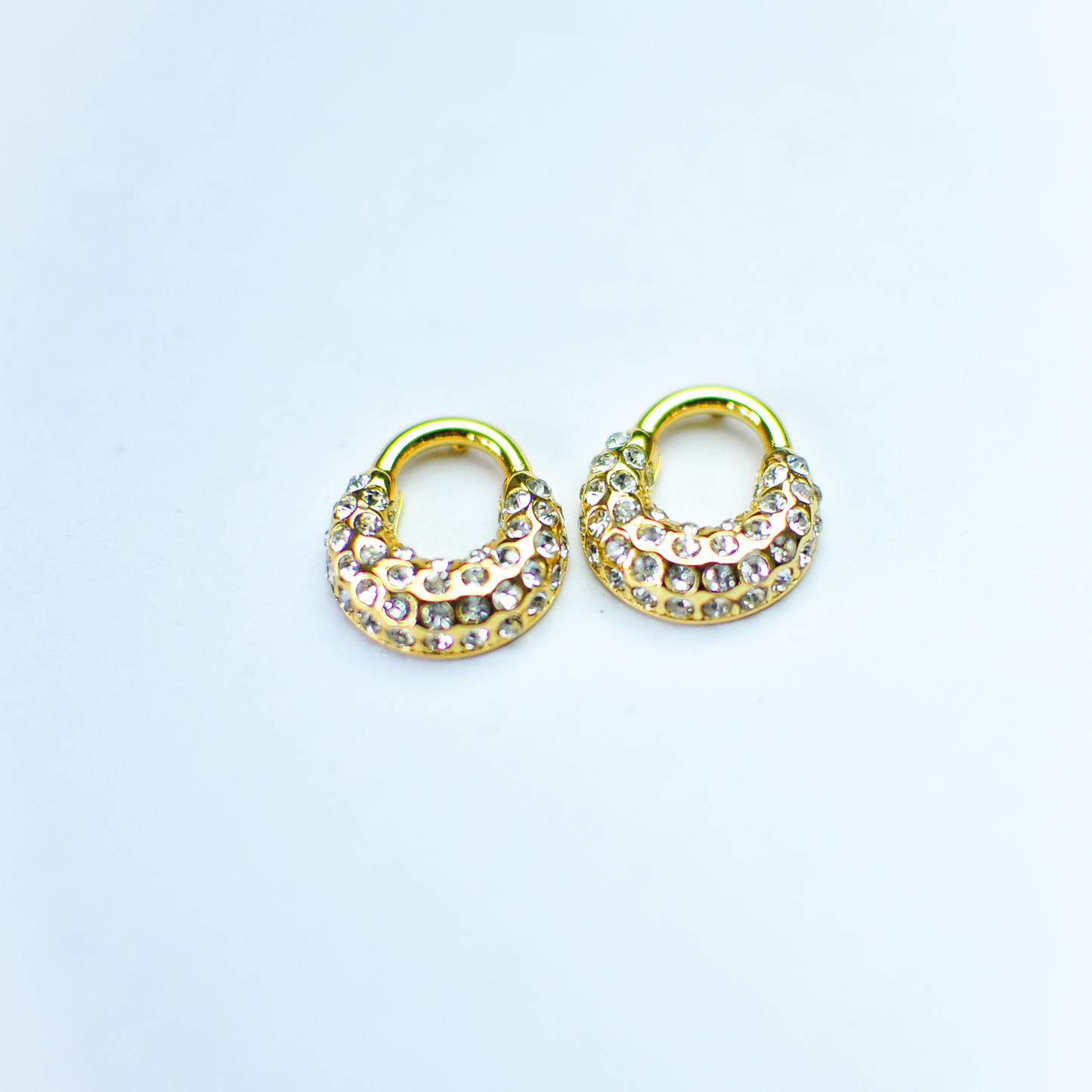 Encrusted Medium Hoop Earrings