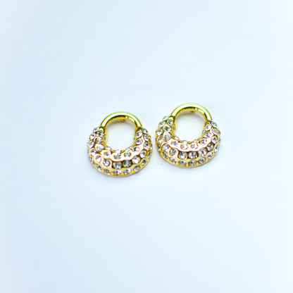 Encrusted Medium Hoop Earrings