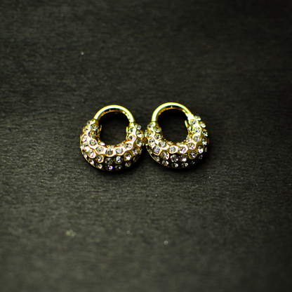 Encrusted Medium Hoop Earrings