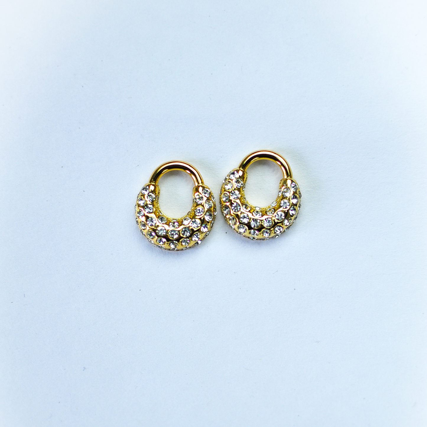 Encrusted Medium Hoop Earrings