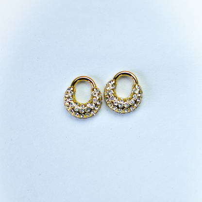 Encrusted Medium Hoop Earrings