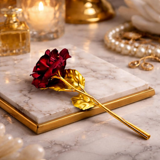 Gold plated metallic Rose.