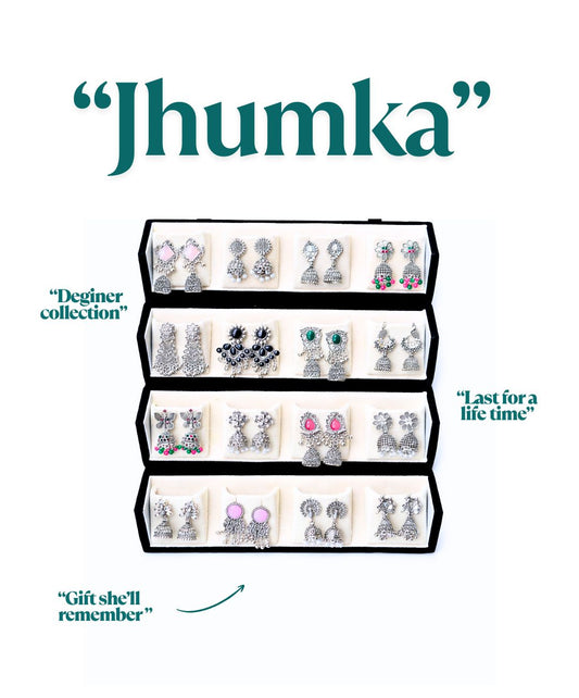 Seayona 16 Pair Jhumka Box