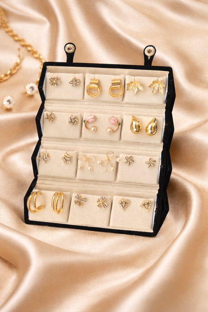12 Pair Korean and Western Earrings Box