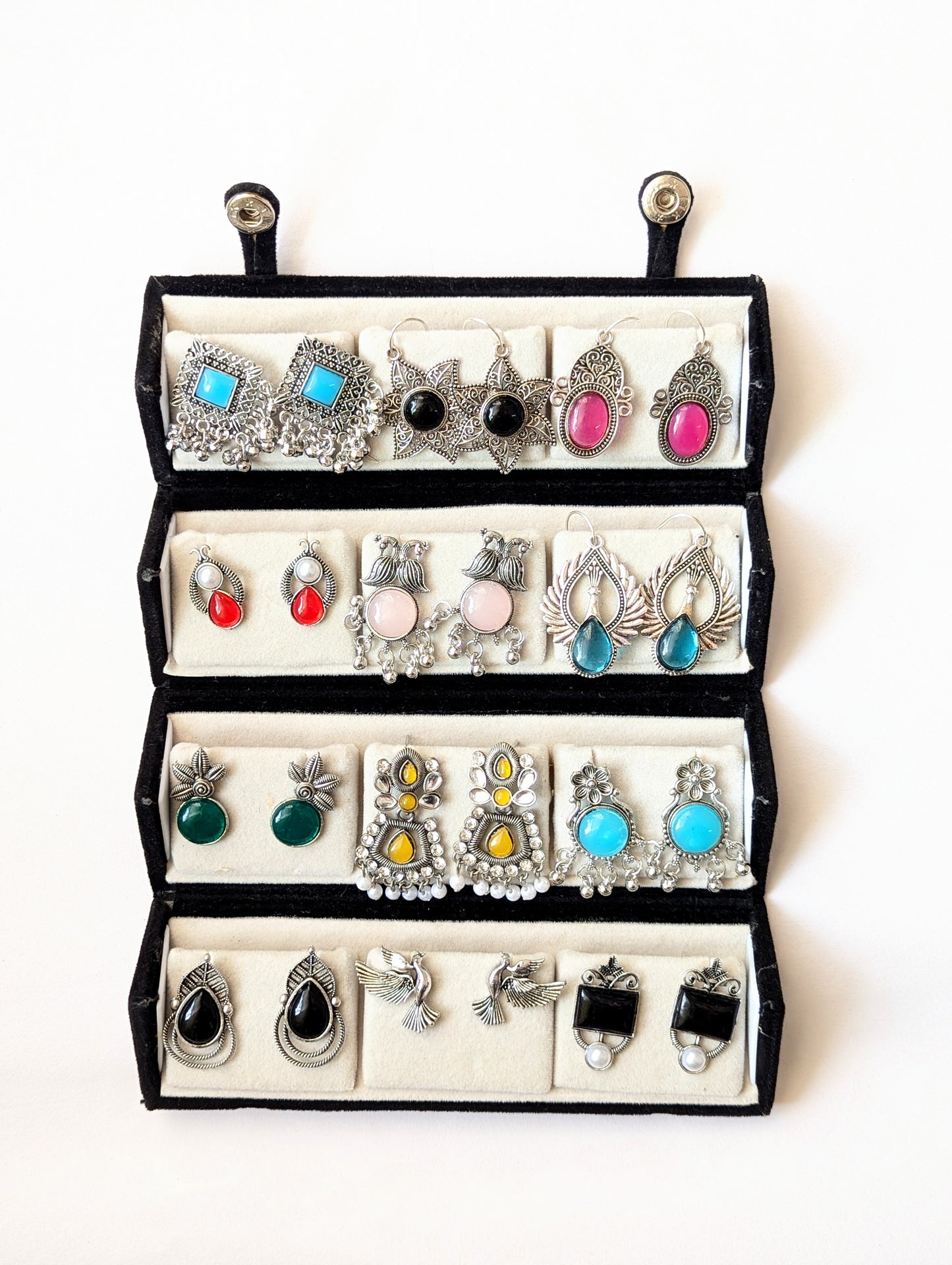 12 Oxidized Designer Stud Earrings