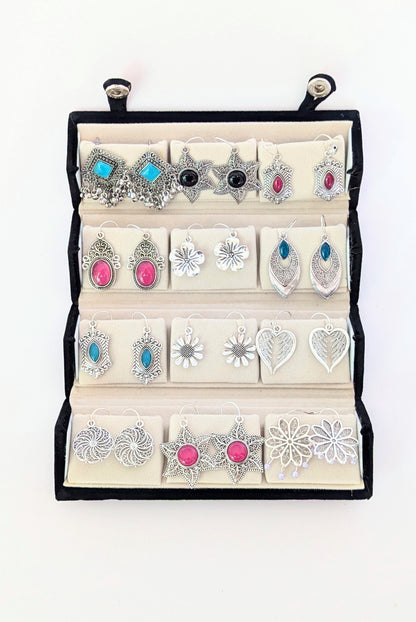 12 Oxidised Earrings studs combo 2