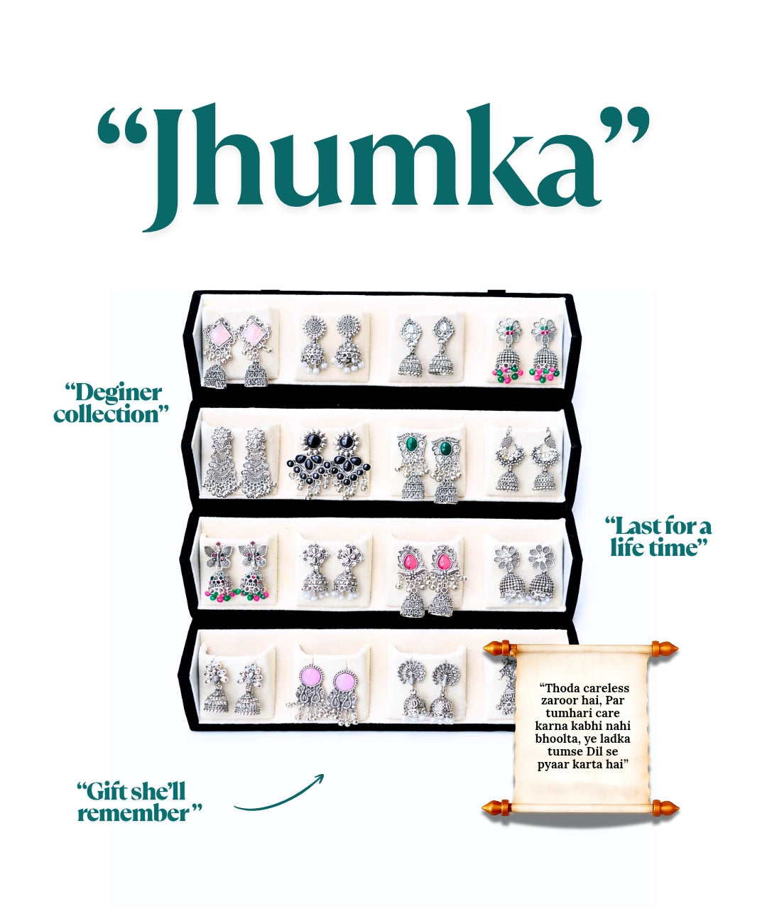 Seayona 16 Pair Jhumka Box