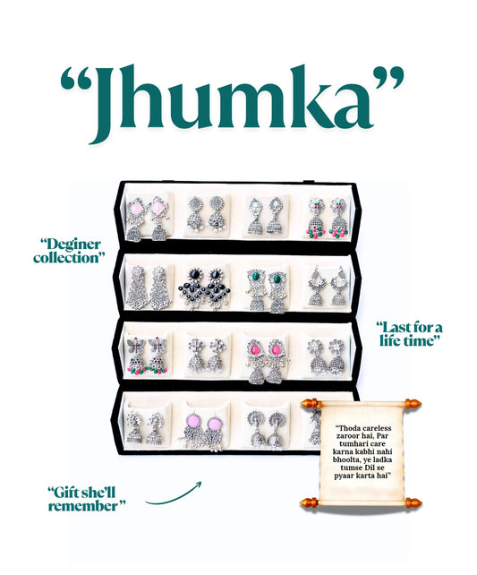 Seayona 16 Pair Jhumka Box